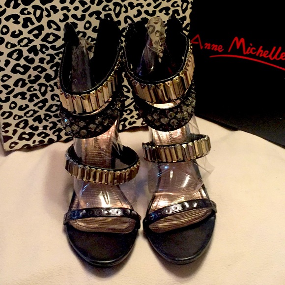 Rhinestone embellished strap heels - Picture 2 of 3